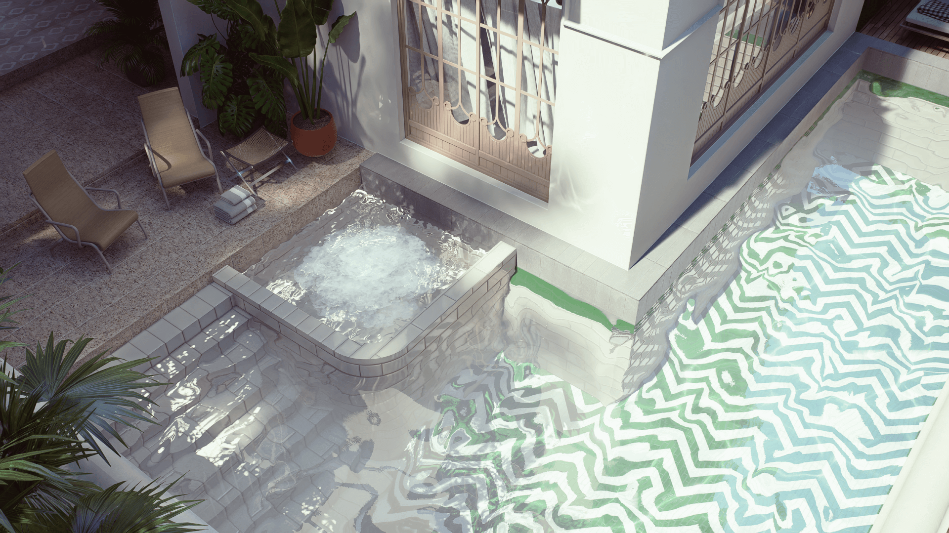 Outdoor shower scene 1